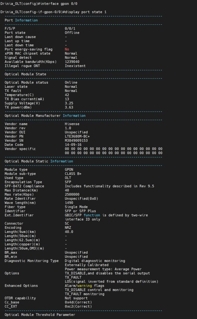 interface gpon 0 0