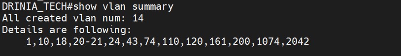 checking VLAN Summary