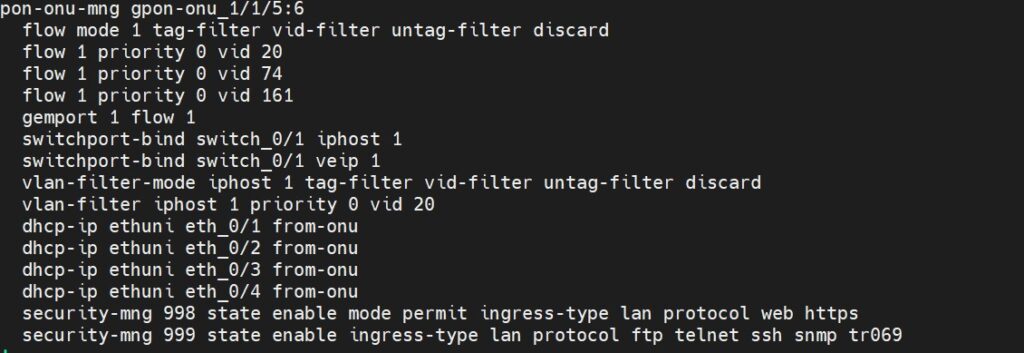 configure ONT WAN VLAN 20 74 and 161